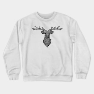 Deer head zentangle style design Crewneck Sweatshirt